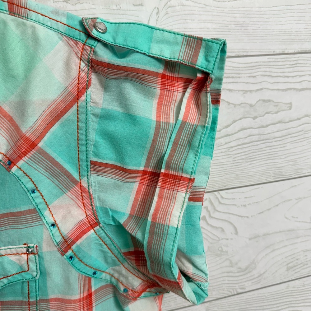 Long Live Cowgirls Rock 47 Women’s Checkered Shirt. Size L - Picture 5 of 7